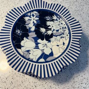 Anthropologie set of 4 Lyla side plates and 4 striped bowls BNWOT 8 pieces total